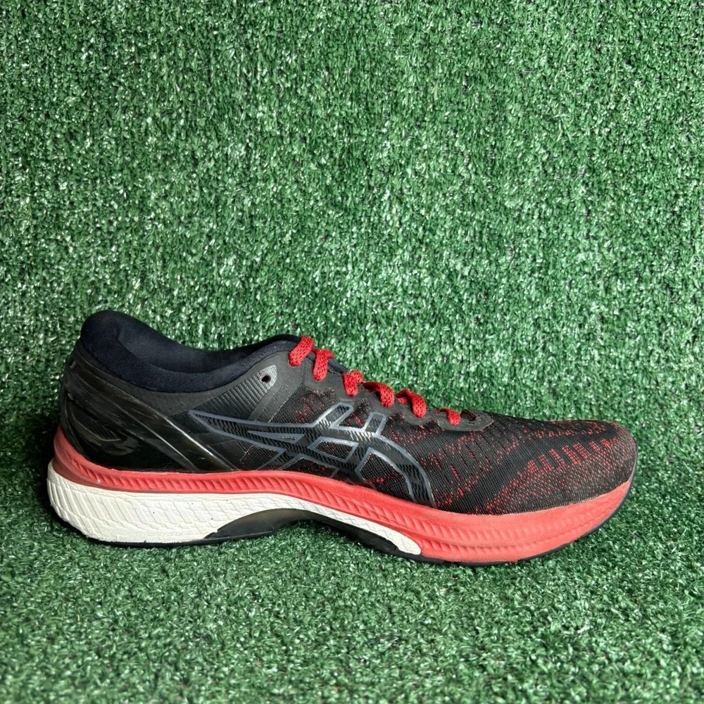 ASICS GEL-Kayano 27 FlyteFoam Running Athletic Sneaker Black Red Mens Size 9.5